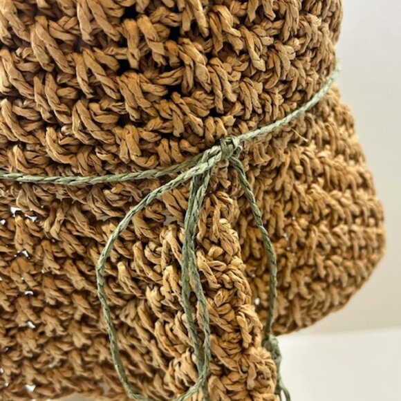 Steve Madden Crocheted Paper Straw Floppy Summer Sun Travel Hat Lightweight - Picture 8 of 15